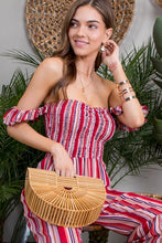Load image into Gallery viewer, Valentína Smocked Bell Flare Jumpsuit