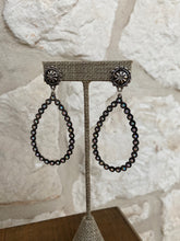 Load image into Gallery viewer, Rhinestone My World Teardrop Earrings