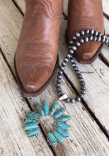 Load image into Gallery viewer, Montana Navajo Pearl &amp; Squash Blossom Naja Pendant Necklace