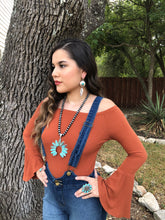 Load image into Gallery viewer, Montana Navajo Pearl &amp; Squash Blossom Naja Pendant Necklace