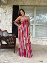 Load image into Gallery viewer, Valentína Smocked Bell Flare Jumpsuit