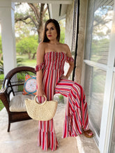 Load image into Gallery viewer, Valentína Smocked Bell Flare Jumpsuit