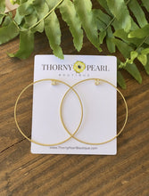 Load image into Gallery viewer, Gold Jeweled Hoops