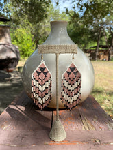 Load image into Gallery viewer, Coachella Tribal Bead Earrings - Pink/Black