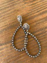 Load image into Gallery viewer, Rhinestone My World Teardrop Earrings